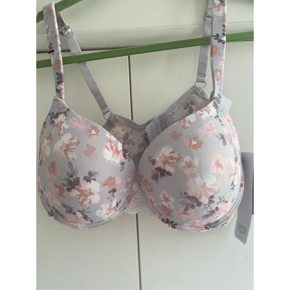 Kathy Ireland Bra NWT Gray floral 40C